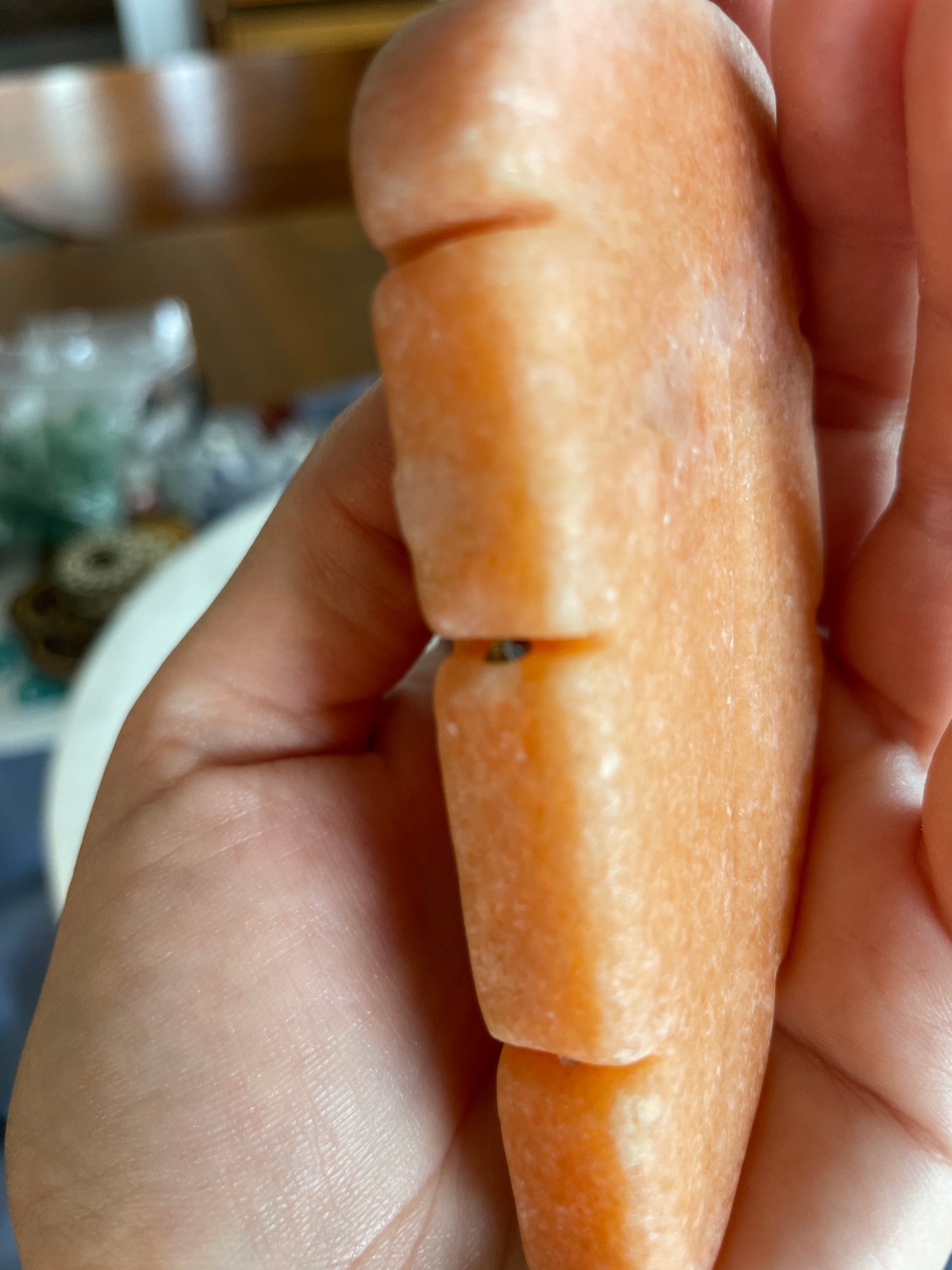 Orange Calcite Leaf | Crystal Carving