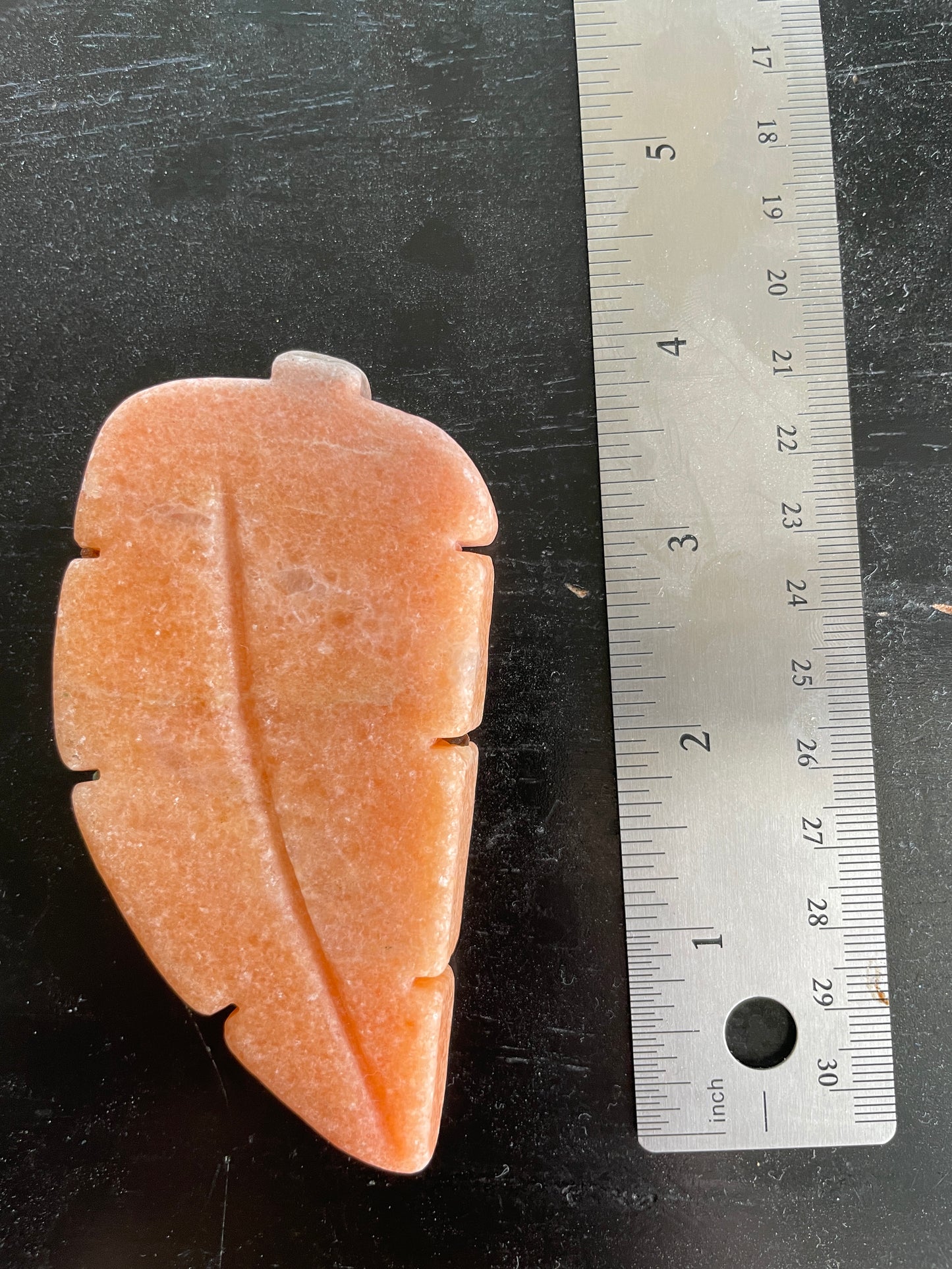 Orange Calcite Leaf | Crystal Carving