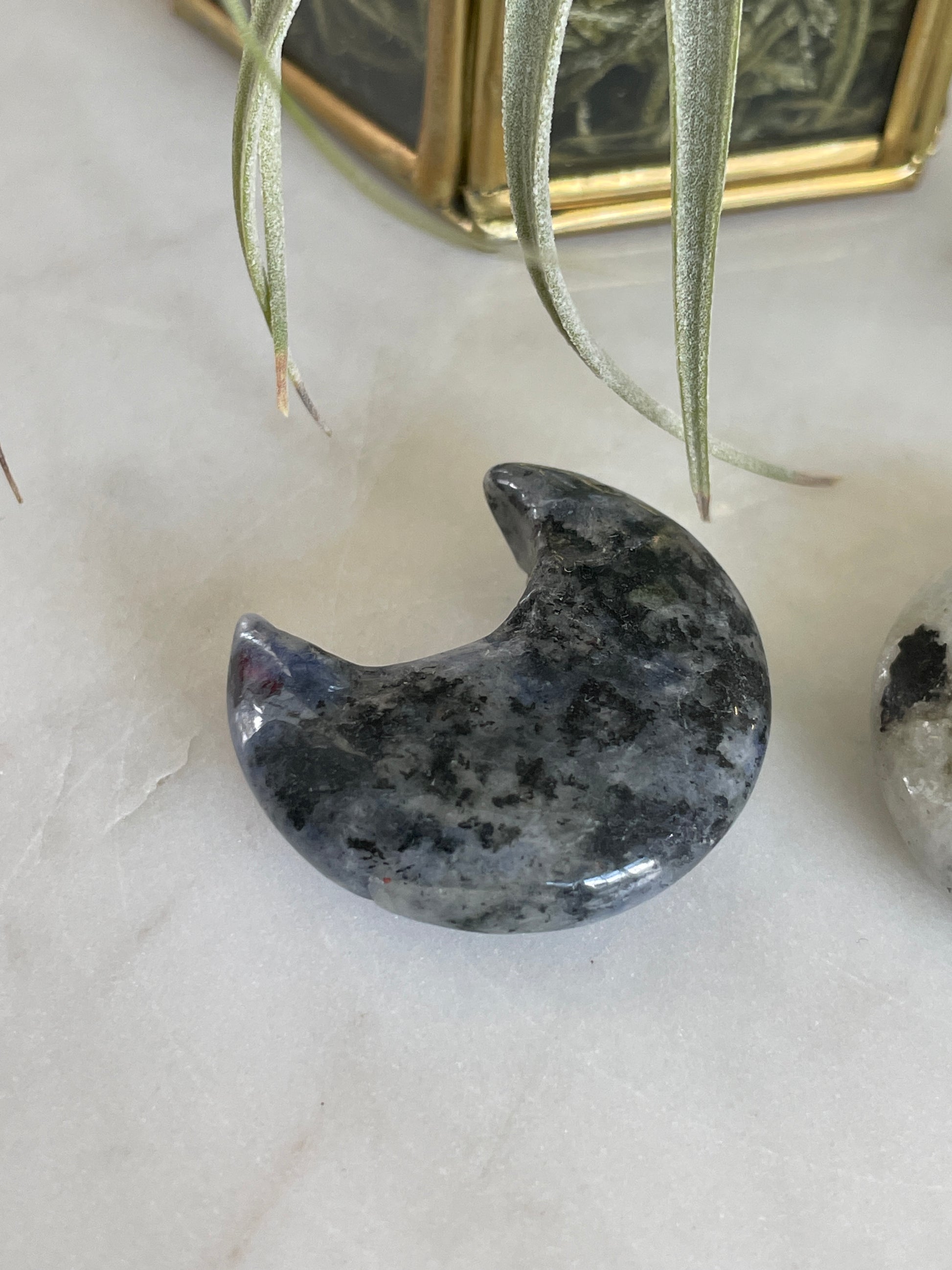 crystal moon carving crescent moon gift jasper labradorite 