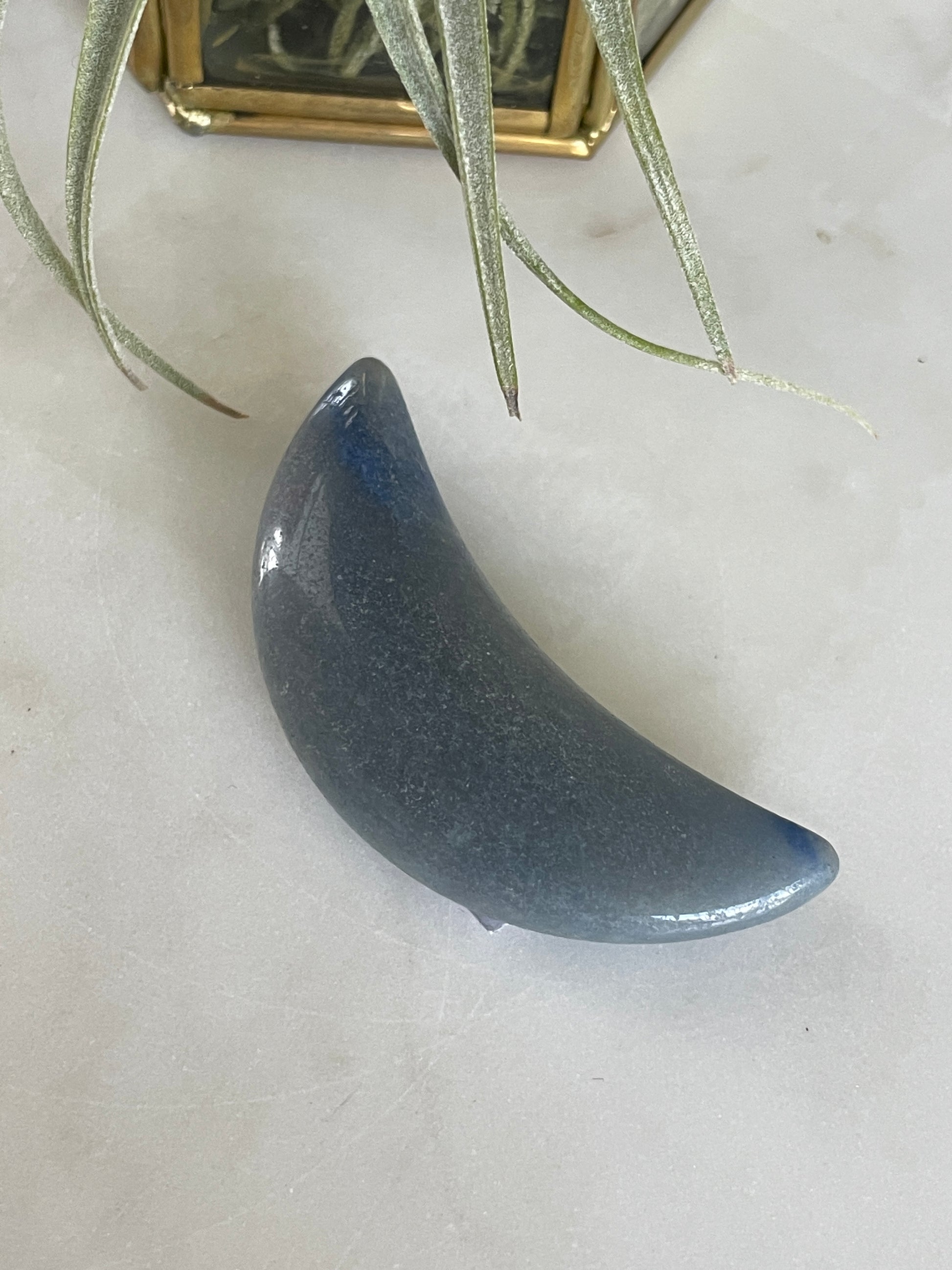 blue aventurine crescent moon crystal carving gift