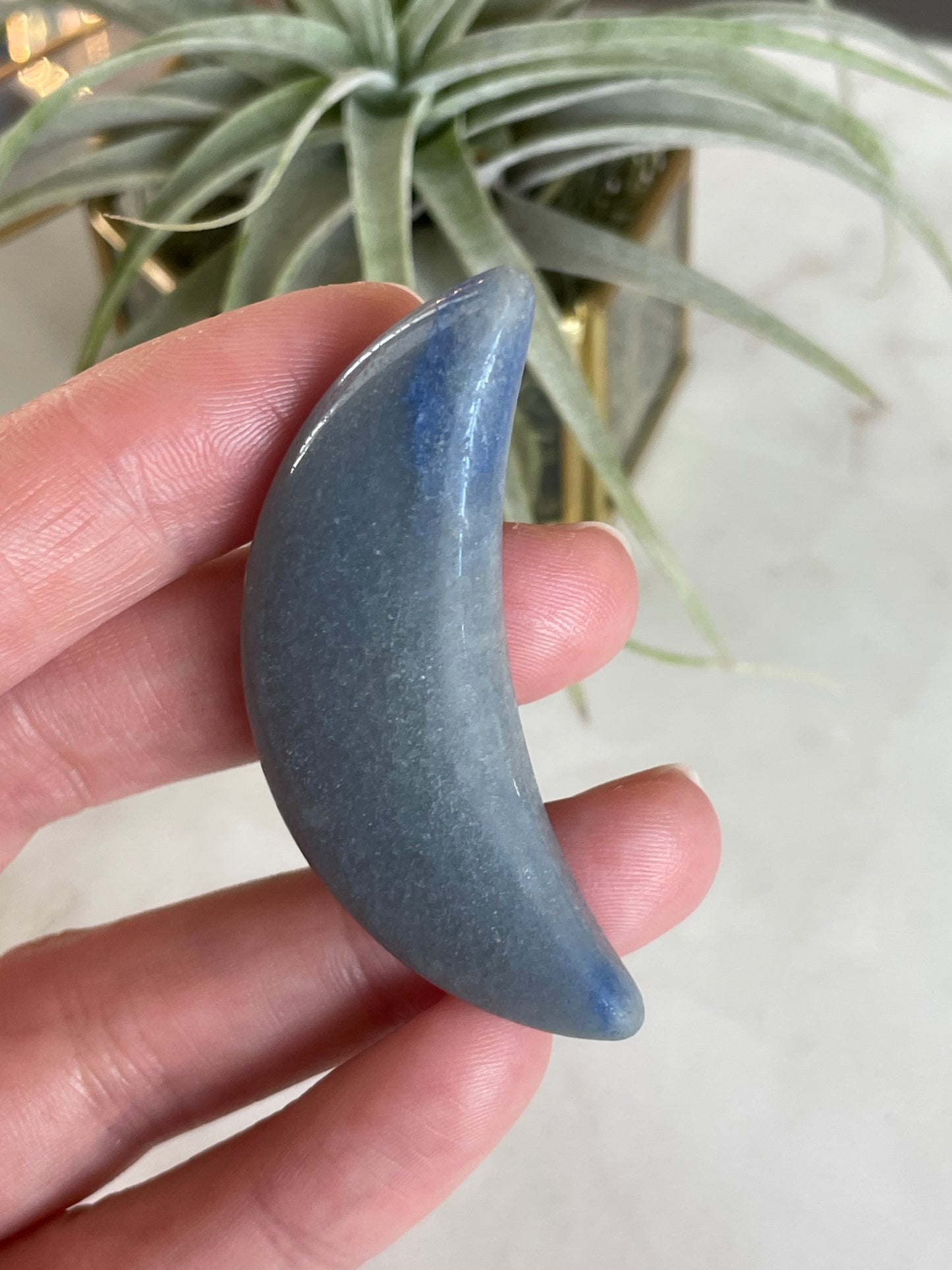 blue aventurine crescent moon crystal carving gift