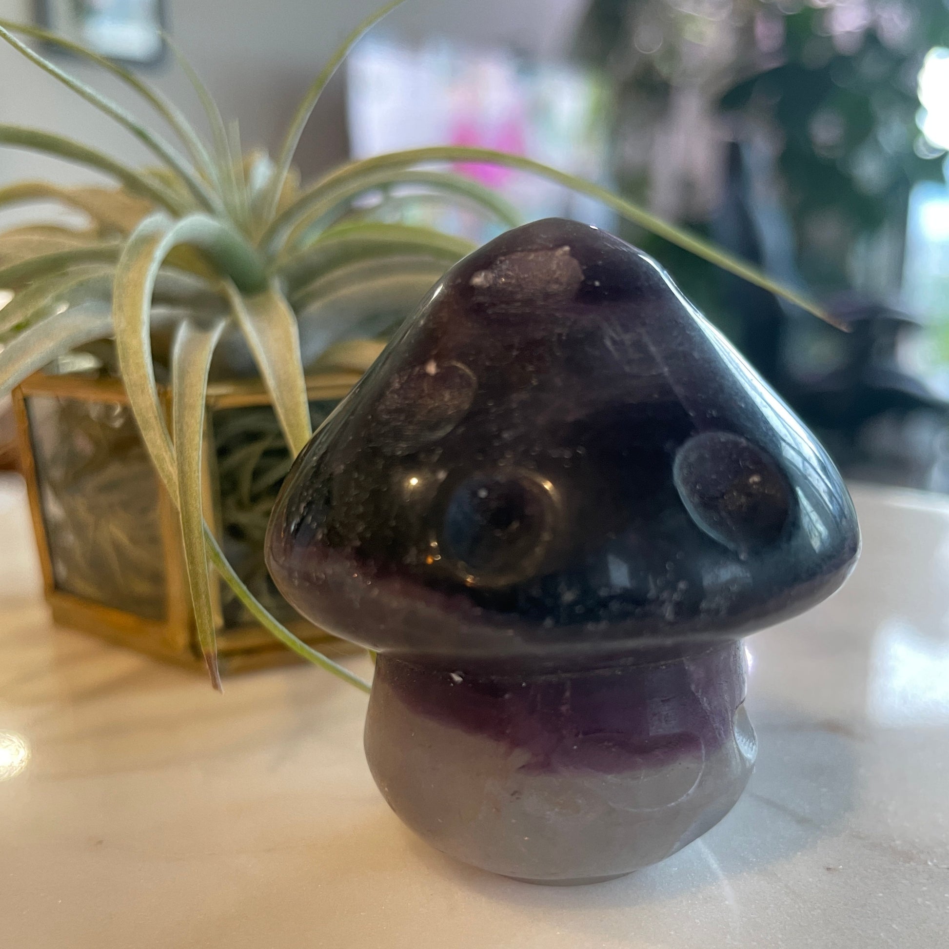 fluorite mushroom carving crystal gift