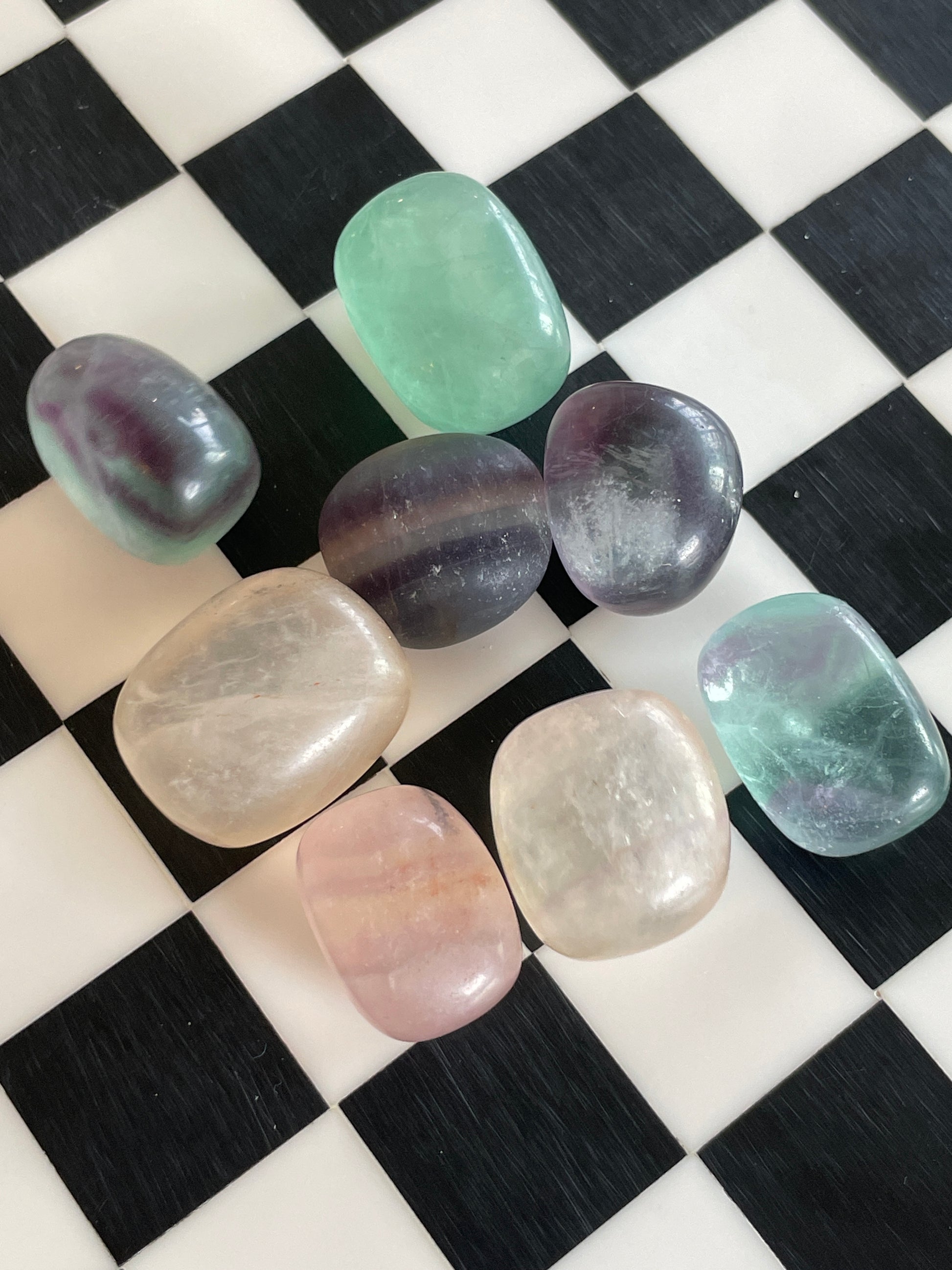 Fluorite Tumble Stone Fluorite Healing Stone Meditation Crystal Spiritual Gift Focus Crystal Natural Home Decor Mindfulness Altar Piece Fluorite Talisman