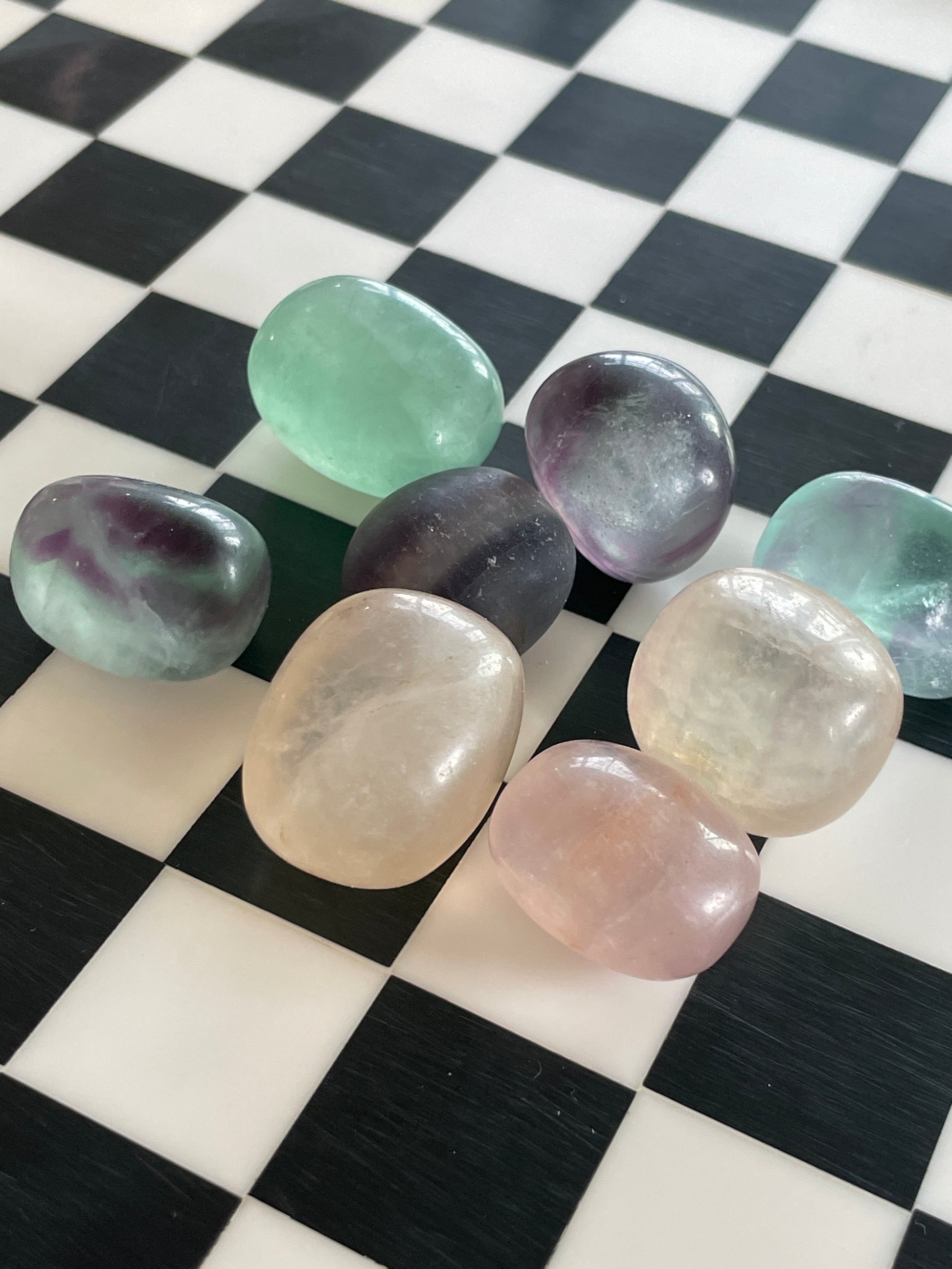 Fluorite Tumble Stone Fluorite Healing Stone Meditation Crystal Spiritual Gift Focus Crystal Natural Home Decor Mindfulness Altar Piece Fluorite Talisman