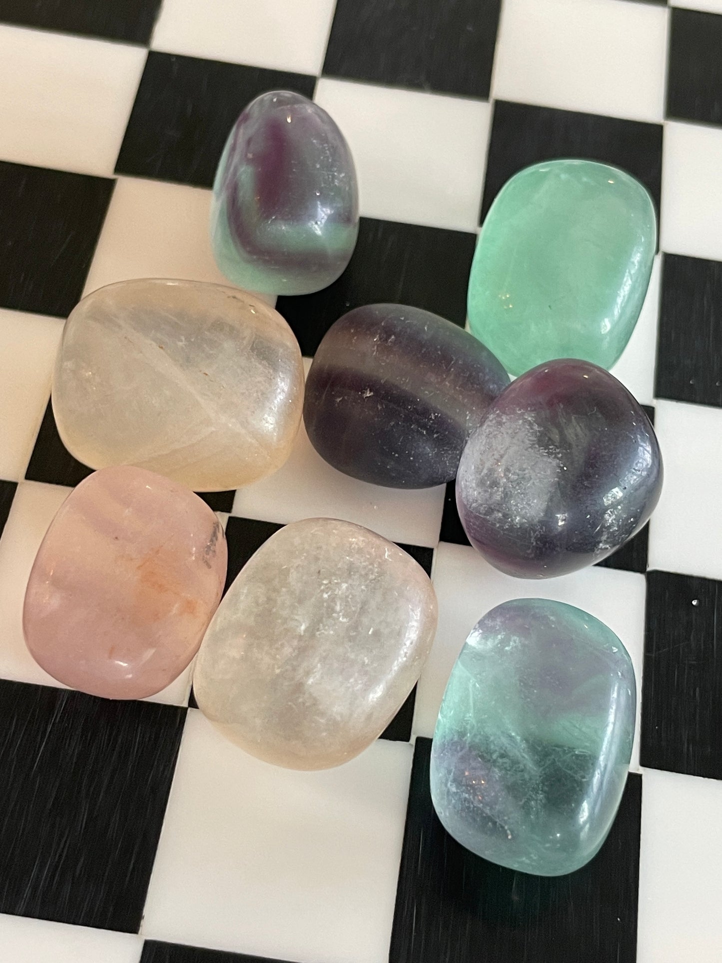 Fluorite Tumble Stone Fluorite Healing Stone Meditation Crystal Spiritual Gift Focus Crystal Natural Home Decor Mindfulness Altar Piece Fluorite Talisman