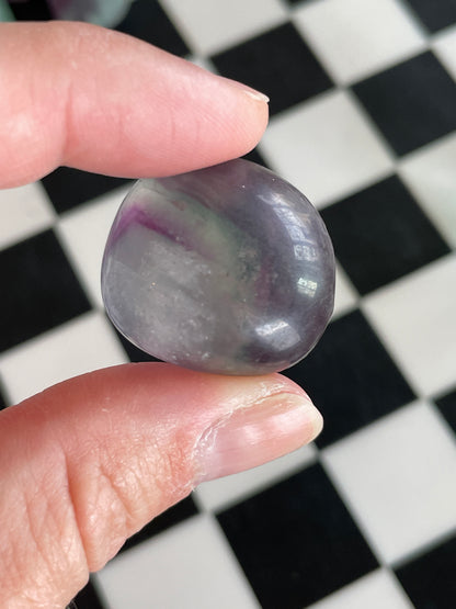 Fluorite Tumble Stone Fluorite Healing Stone Meditation Crystal Spiritual Gift Focus Crystal Natural Home Decor Mindfulness Altar Piece Fluorite Talisman