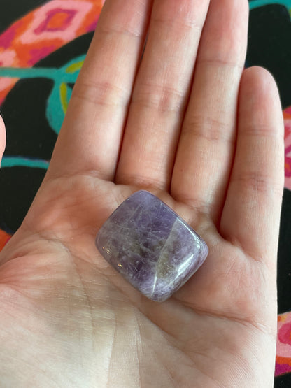 One (1) Amethyst Hand Carved Crystal Cube