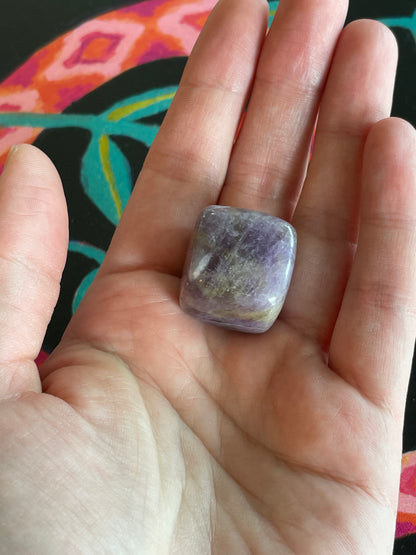 One (1) Amethyst Hand Carved Crystal Cube