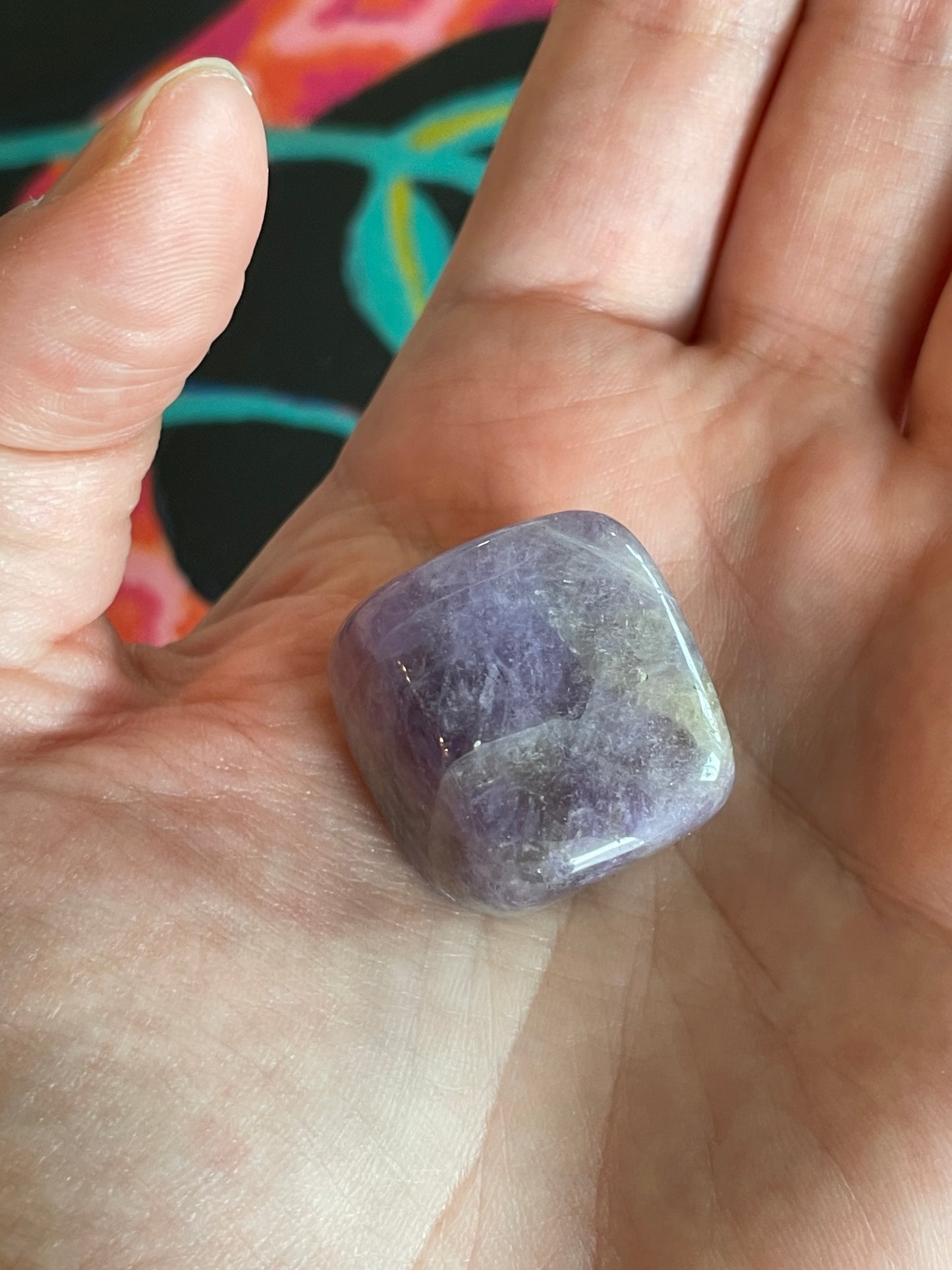 One (1) Amethyst Hand Carved Crystal Cube