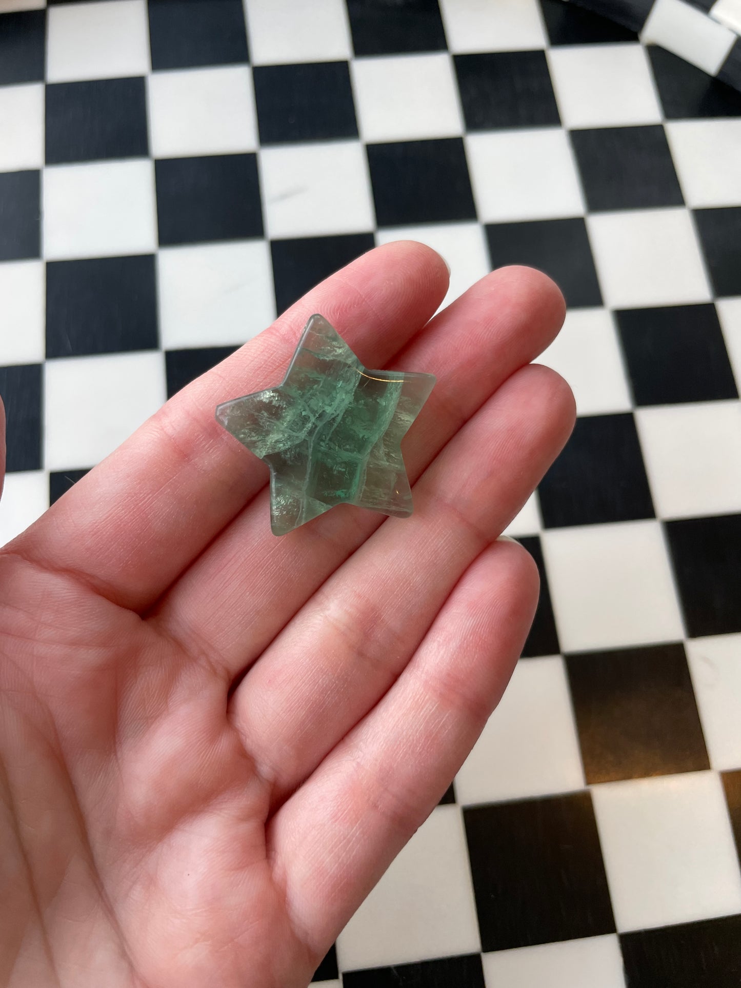 green fluorite crystal star carving hand carved crystal gift for friend spiritual gift rock minerals crystal point natural home decor altar piece healing crystal gift for witch