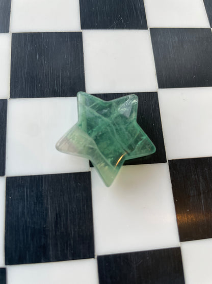 green fluorite crystal star carving hand carved crystal gift for friend spiritual gift rock minerals crystal point natural home decor altar piece healing crystal gift for witch