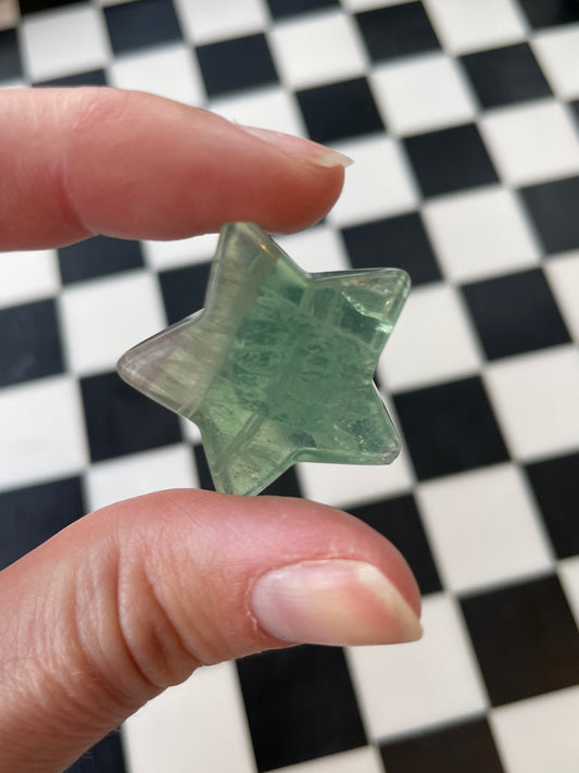 green fluorite crystal star carving hand carved crystal gift for friend spiritual gift rock minerals crystal point natural home decor altar piece healing crystal gift for witch