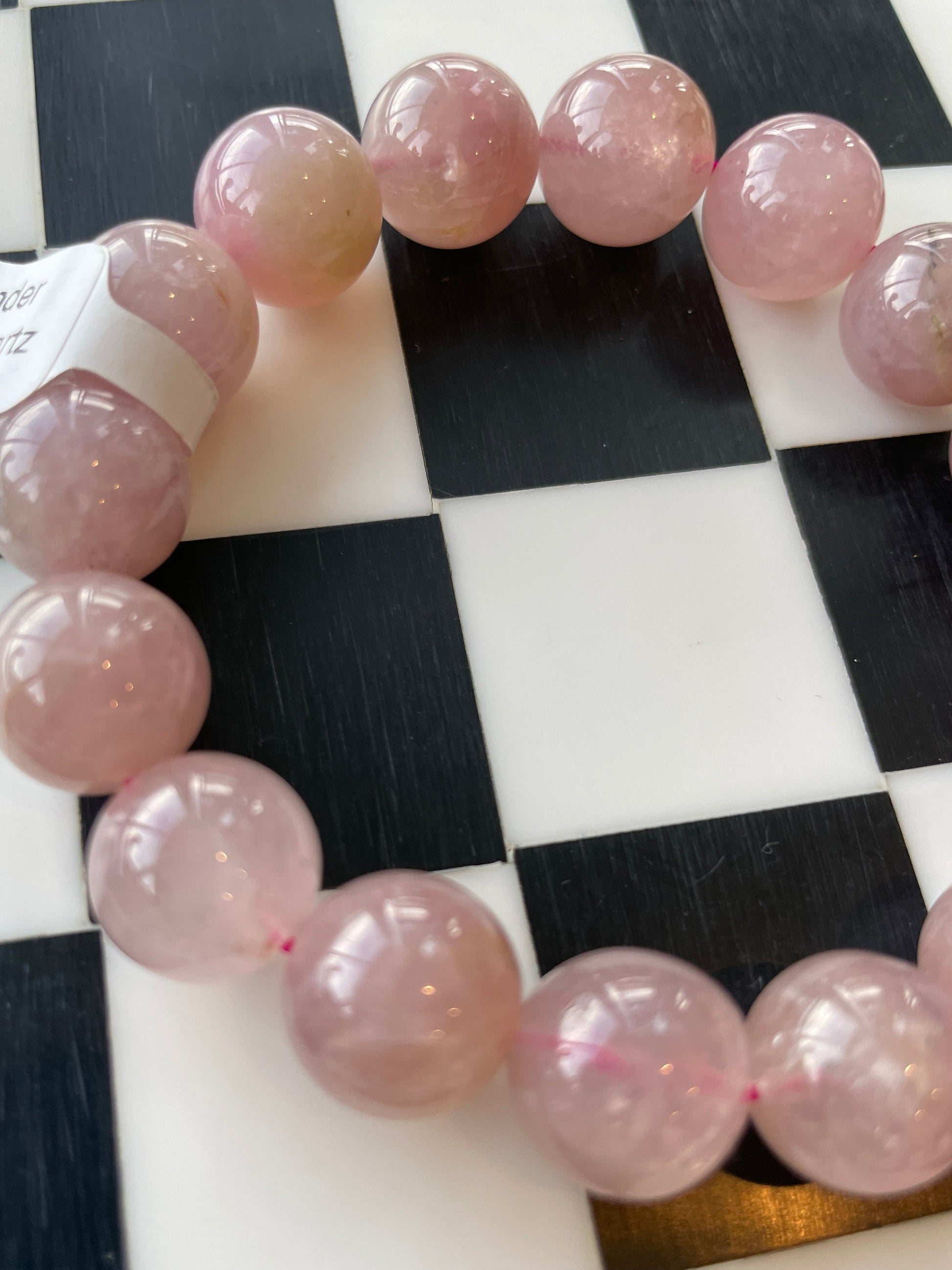 pink lavender rose quartz crystal bracelet hand carved crystal jewelry gift for friend spiritual gift rock minerals healing crystal gift for witch gift for girlfriend gift for wife