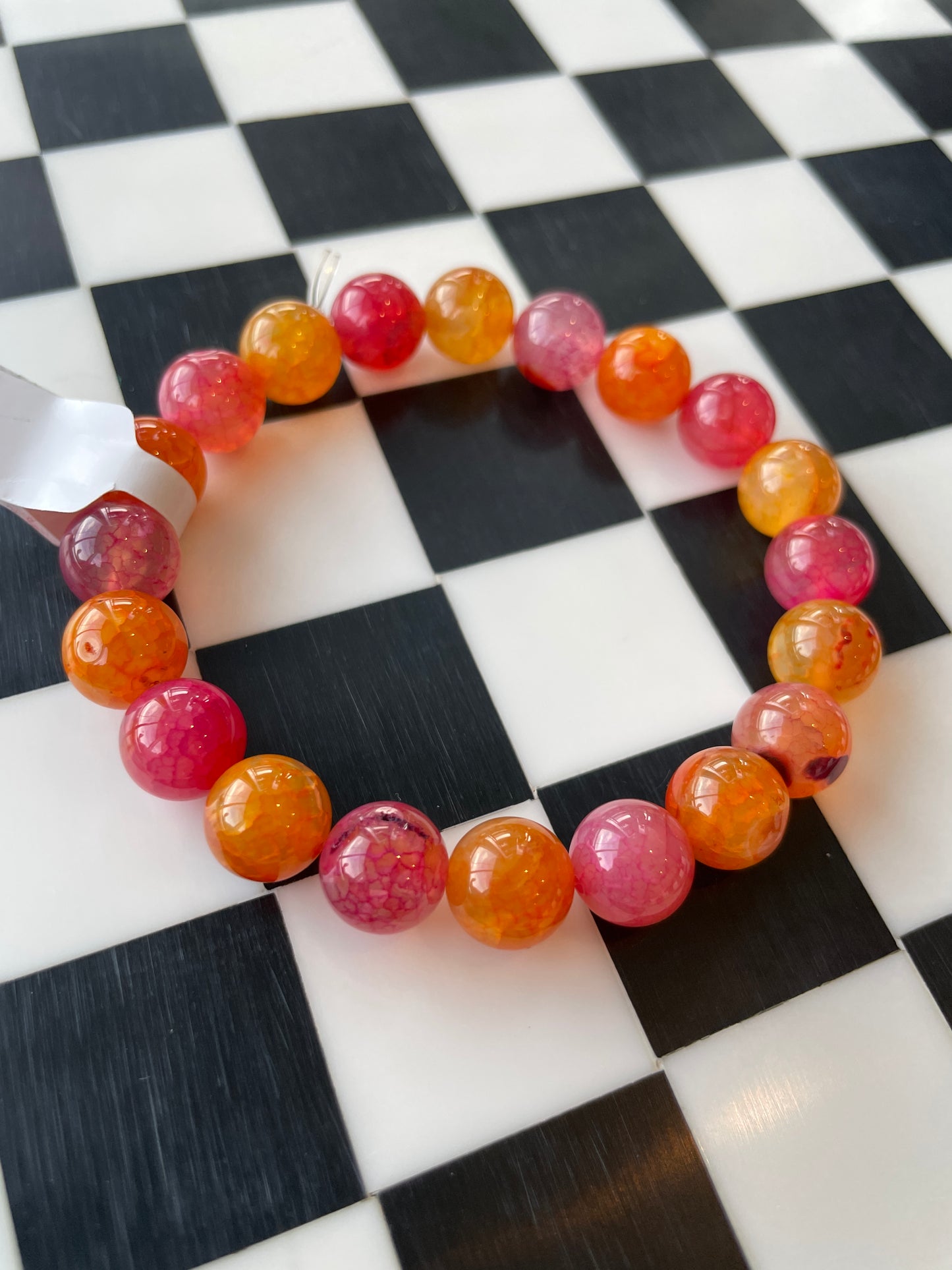 pink orange quartz crystal bracelet hand carved crystal jewelry gift for friend spiritual gift rock minerals healing crystal gift for witch gift for girlfriend gift for wife