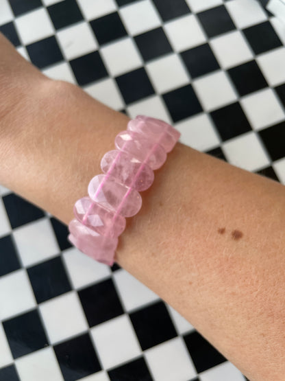 rose quartz crystal bracelet hand carved crystal jewelry gift for friend spiritual gift rock minerals healing crystal gift for witch gift for girlfriend gift for wife