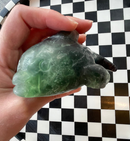 green fluorite crystal carving hand carved crystal gift for friend spiritual gift rock minerals crystal point natural home decor altar piece healing crystal gift for witch