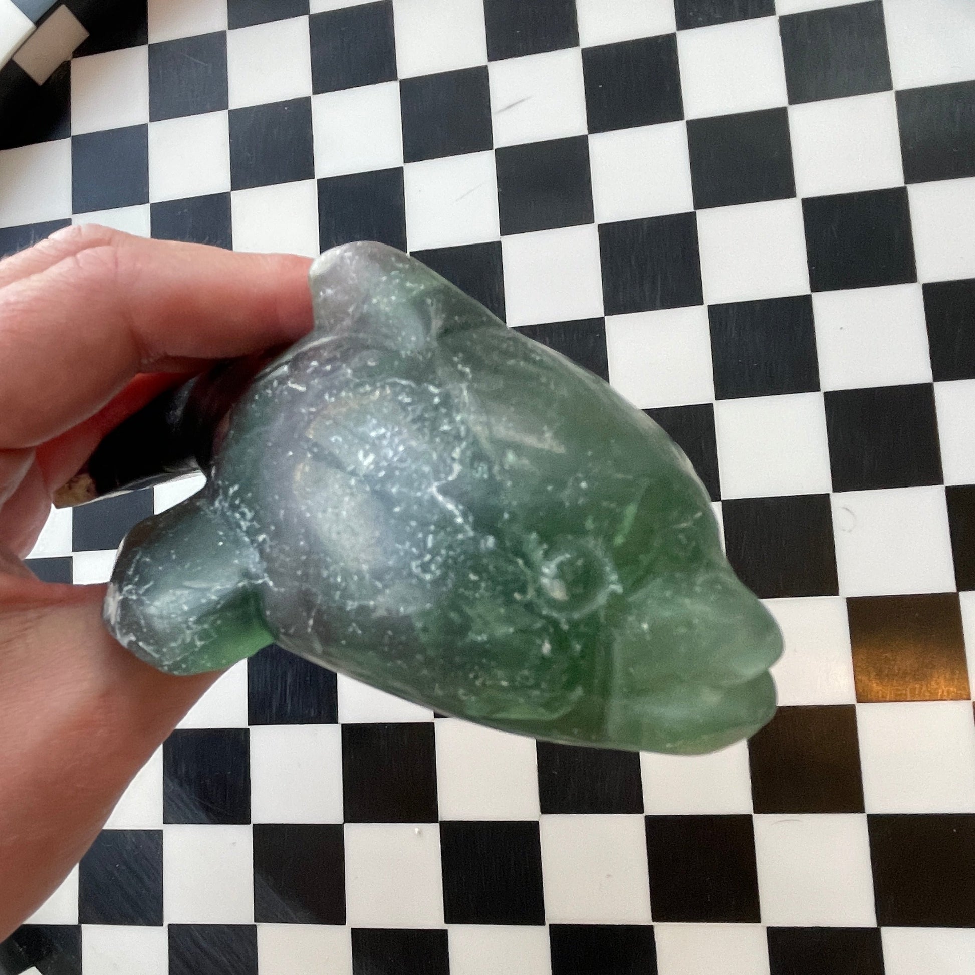 green fluorite crystal carving hand carved crystal gift for friend spiritual gift rock minerals crystal point natural home decor altar piece healing crystal gift for witch