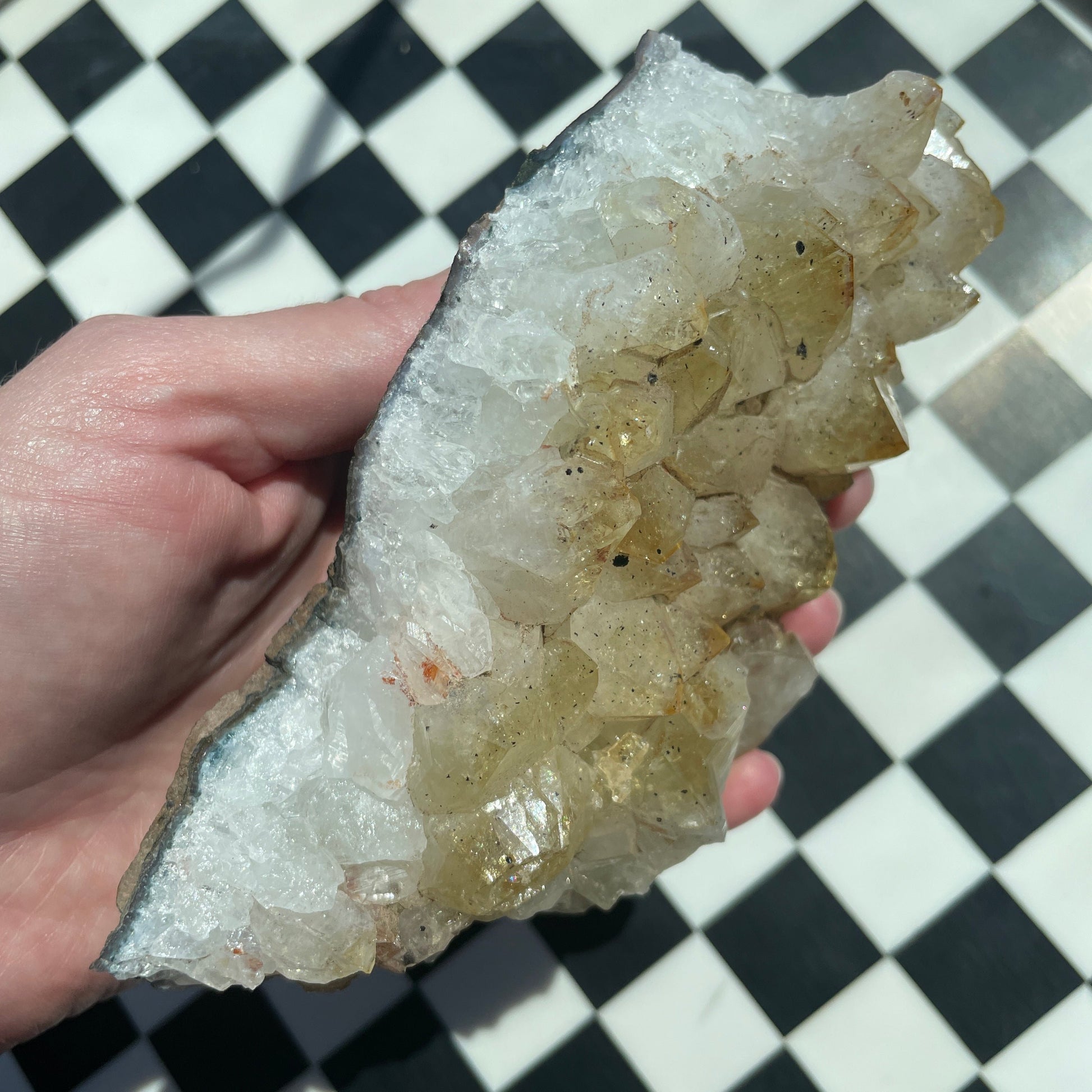 citrine raw crystal specimen natural home decor statement piece altar figurine spiritual gift healing stone rock mineral gem orange gold gray white clear