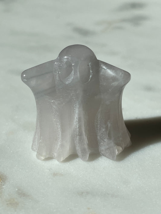 calcite ghost figurine spooky crystal carving gift for halloween lover