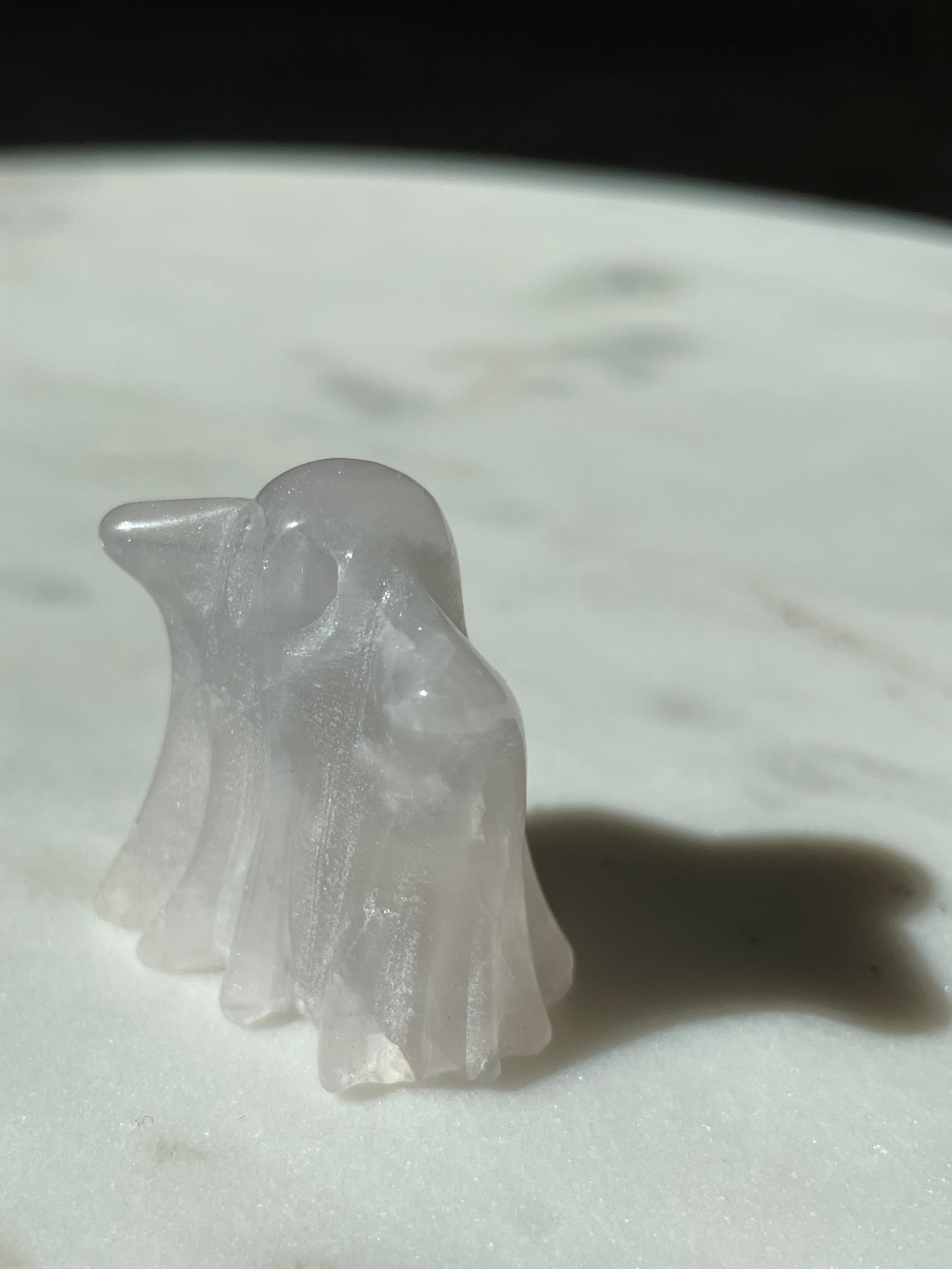 calcite ghost figurine spooky crystal carving gift for halloween lover