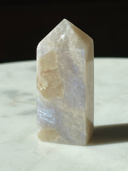 moonstone crystal tower stone carving altar piece natural home decor statement piece moon stone gift for witch moon magic healing crystal