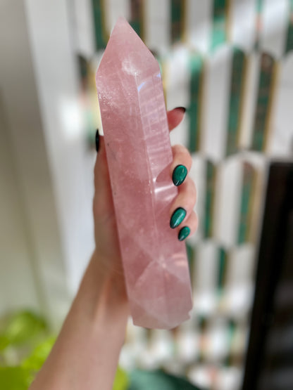 Healing Crystal Meditation Tool Reiki Supplies Metaphysical Tools Crystal Healing Energy Healing Manifestation Crystal Rose Quartz Tower