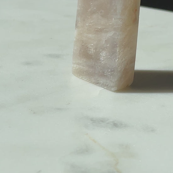 moonstone crystal tower stone carving altar piece natural home decor statement piece moon stone gift for witch moon magic healing crystal