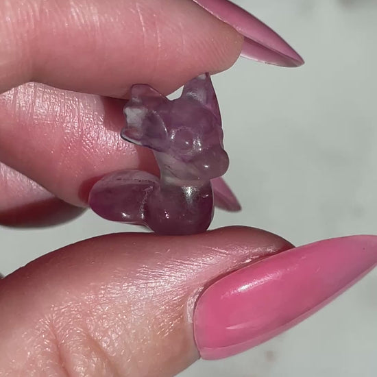 Pokémon figurine Dratini carving fluorite tiny crystal Dratini fluorite display collectible pokemon natural crystal rainbow fluorite multicolor Pokemon decor dratini stocking stuffer pokemon gift