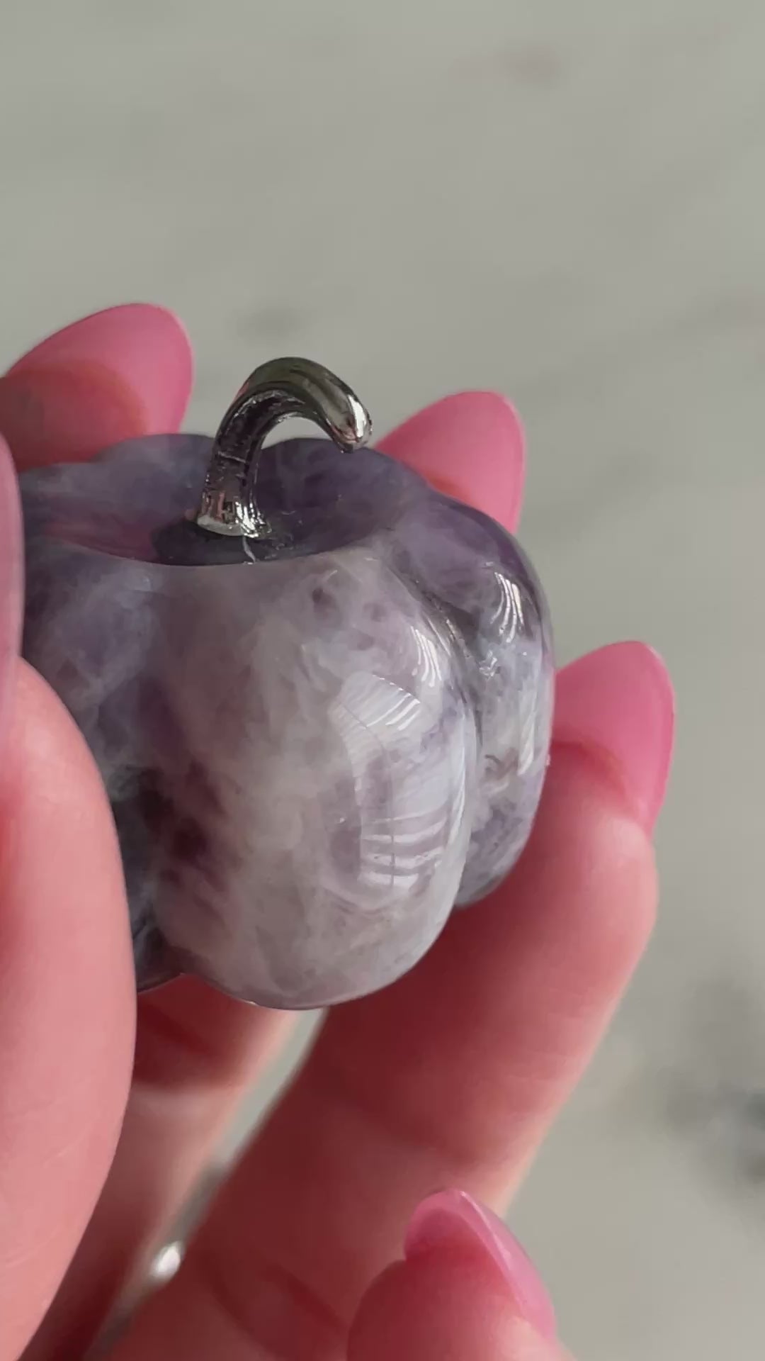 Pumpkin carving natural amethyst crystal display halloween crystal dream amethyst pumpkin carving polished crystal 1 inch pumpkin small purple pumpkin fall decor autumn display 