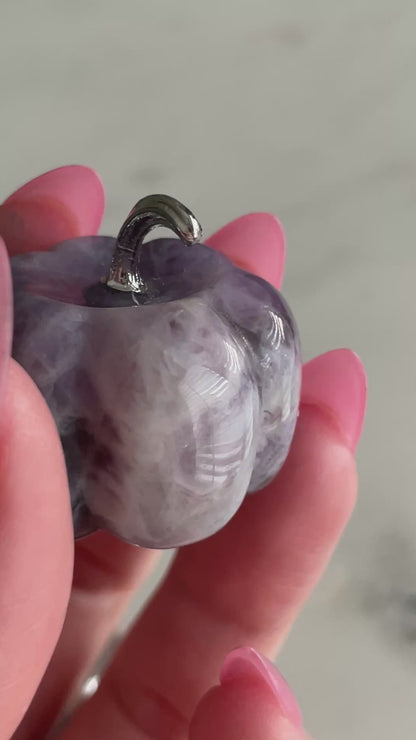 Pumpkin carving natural amethyst crystal display halloween crystal dream amethyst pumpkin carving polished crystal 1 inch pumpkin small purple pumpkin fall decor autumn display 