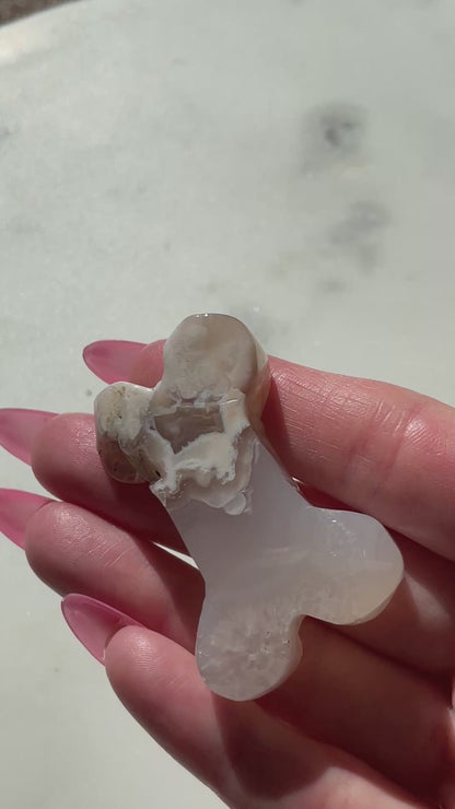 Flower Agate Bone Carving | 1.75 Inches