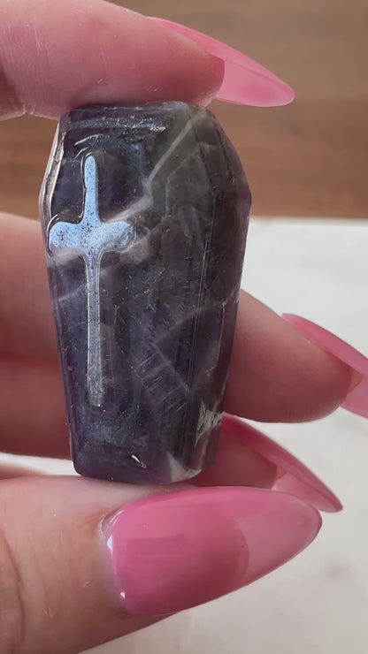 Dream Amethyst Coffin Carving | 1.6 Inches