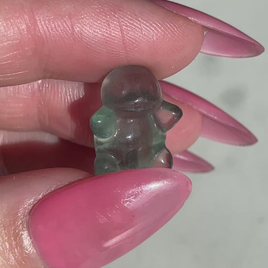 Pokémon figurine Squirtle carving fluorite tiny crystal squirtle fluorite display collectible pokemon natural crystal rainbow fluorite multicolor Pokemon decor squirtle stocking stuffer pokemon gift