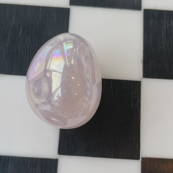 Aura Rose Quartz Tumble Stone Crystal Pink Healing Crystal Meditation Tool Rose Quartz Chakra Stone Rainbow Crystal Spiritual Gift 1 inch Heart Chakra Stone Pink Polished Rainbow Gemstone