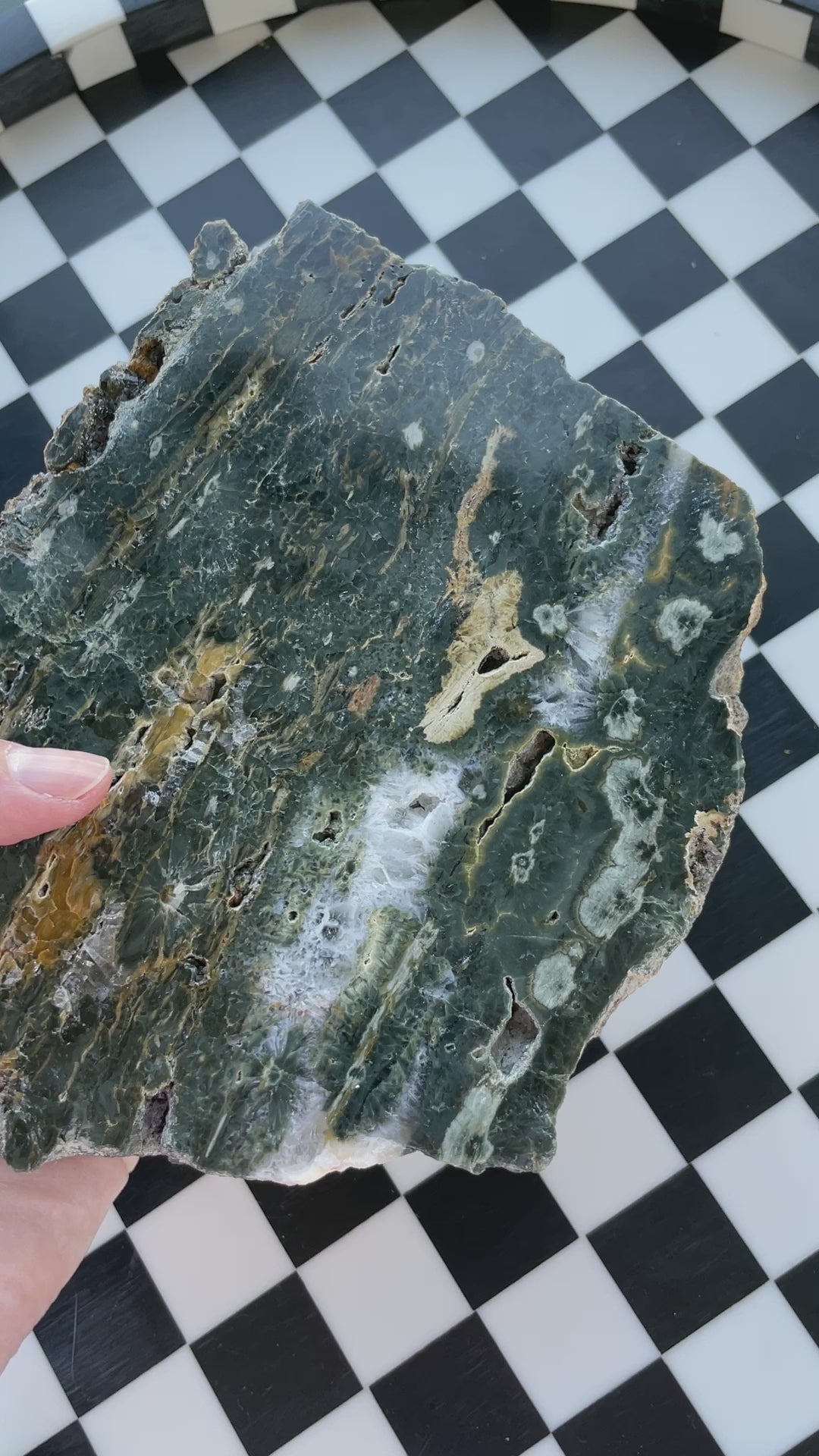 ocean jasper slab quartz polished raw drusy druzy green beige brown white clear crystal statement piece natural home decor altar display mineral rock stone gift