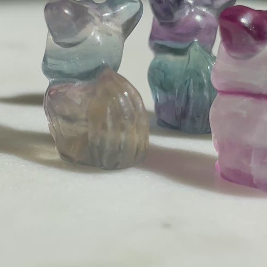 Pokémon figurine Evee carving fluorite tiny crystal evee fluorite display collectible pokemon natural crystal rainbow fluorite multicolor Pokemon decor evee stocking stuffer pokemon gift
