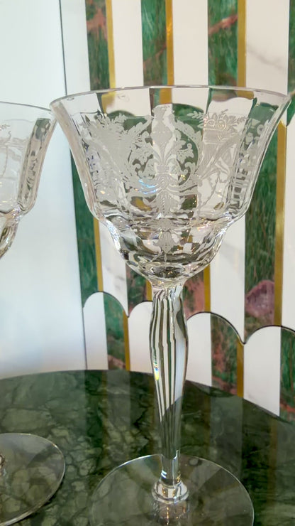 Vintage Morgantown “Milan” Wine Glasses (Stem 7668) Set of 2 | circa 1920s-1930s | Made in U.S.A