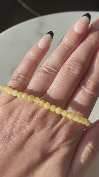 Yellow Agate Beaded Bracelet | 4.5mm