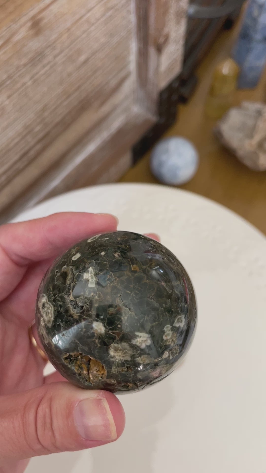 ocean jasper crystal sphere gift