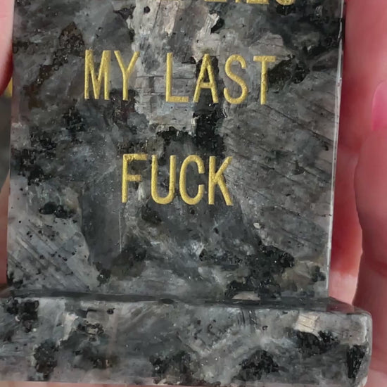 gravestone carving natural crystal carving funny halloween crystal here lies my last fuck headstone carving crystal tombstone 2.7 inch natural halloween decor