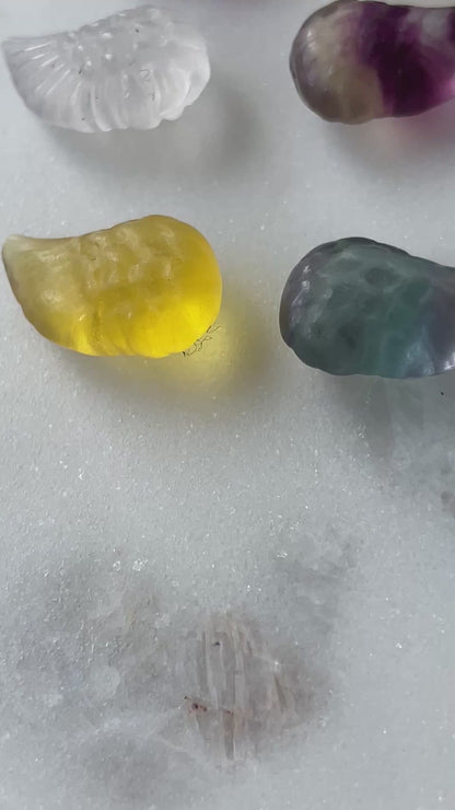 One (1) Mini Fluorite Crystal Carving | Bird’s Wing | Intuitively Chosen
