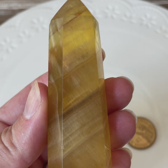 yellow fluorite crystal tower gift