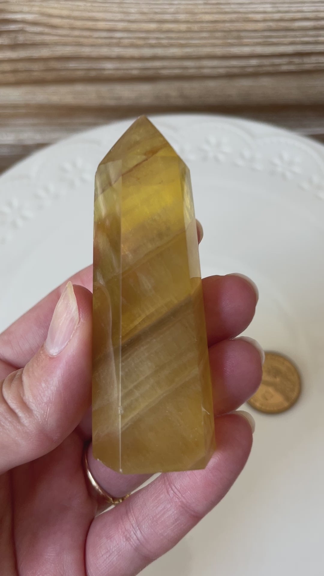 yellow fluorite crystal tower gift