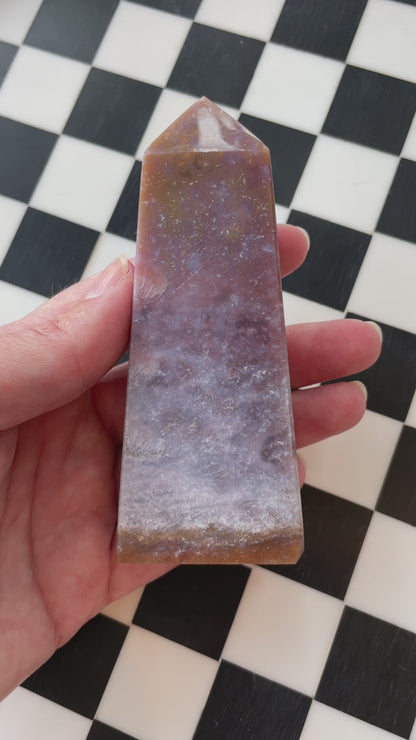 galaxy ocean jasper beige taupe pink purple lavender speckled white blue crystal tower gift